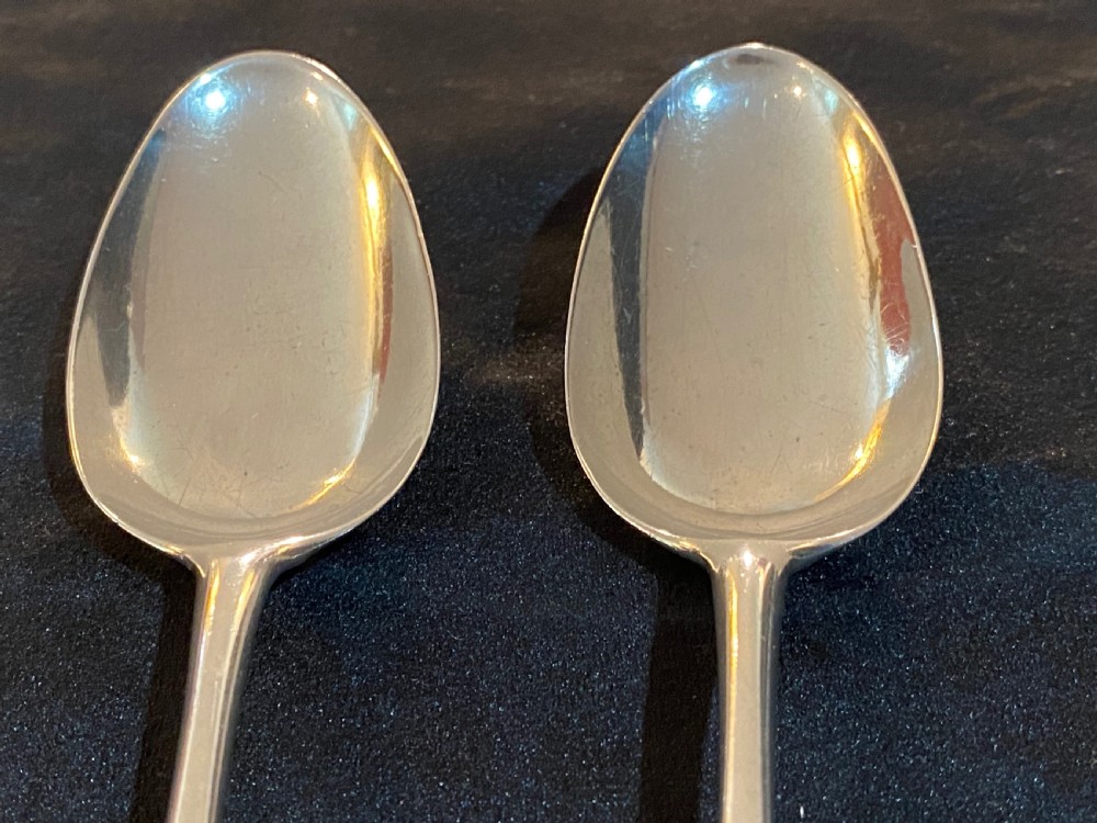 Pair of George III Silver Serving Spoons. London 1765. View V