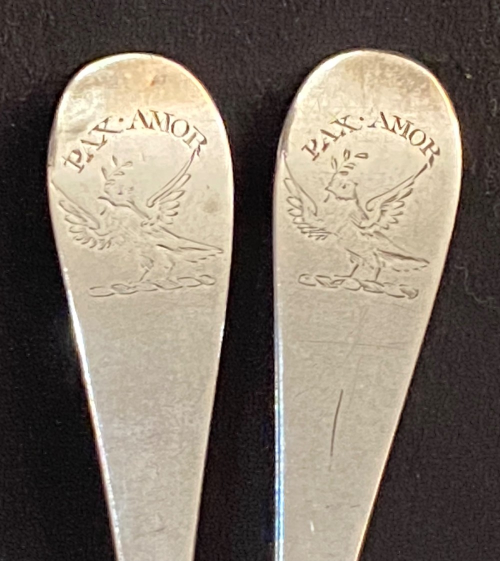Pair of George III Silver Serving Spoons. London 1765. View IX