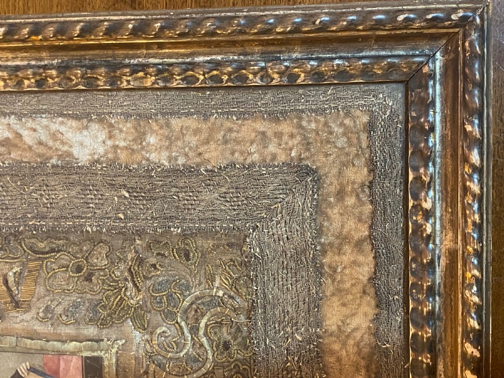18th Century Stumpwork Art. Religious Artefact depicting Saint Raymond Nonnatus. View X
