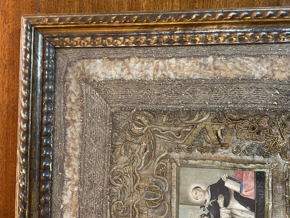 18th Century Stumpwork Art. Religious Artefact depicting Saint Raymond Nonnatus. View XI