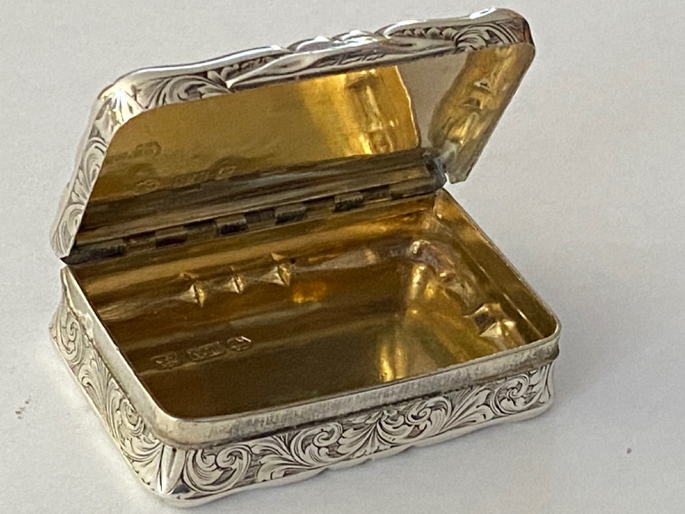 Nathaniel Mills Silver Snuff Box. Birmingham 1847. View II