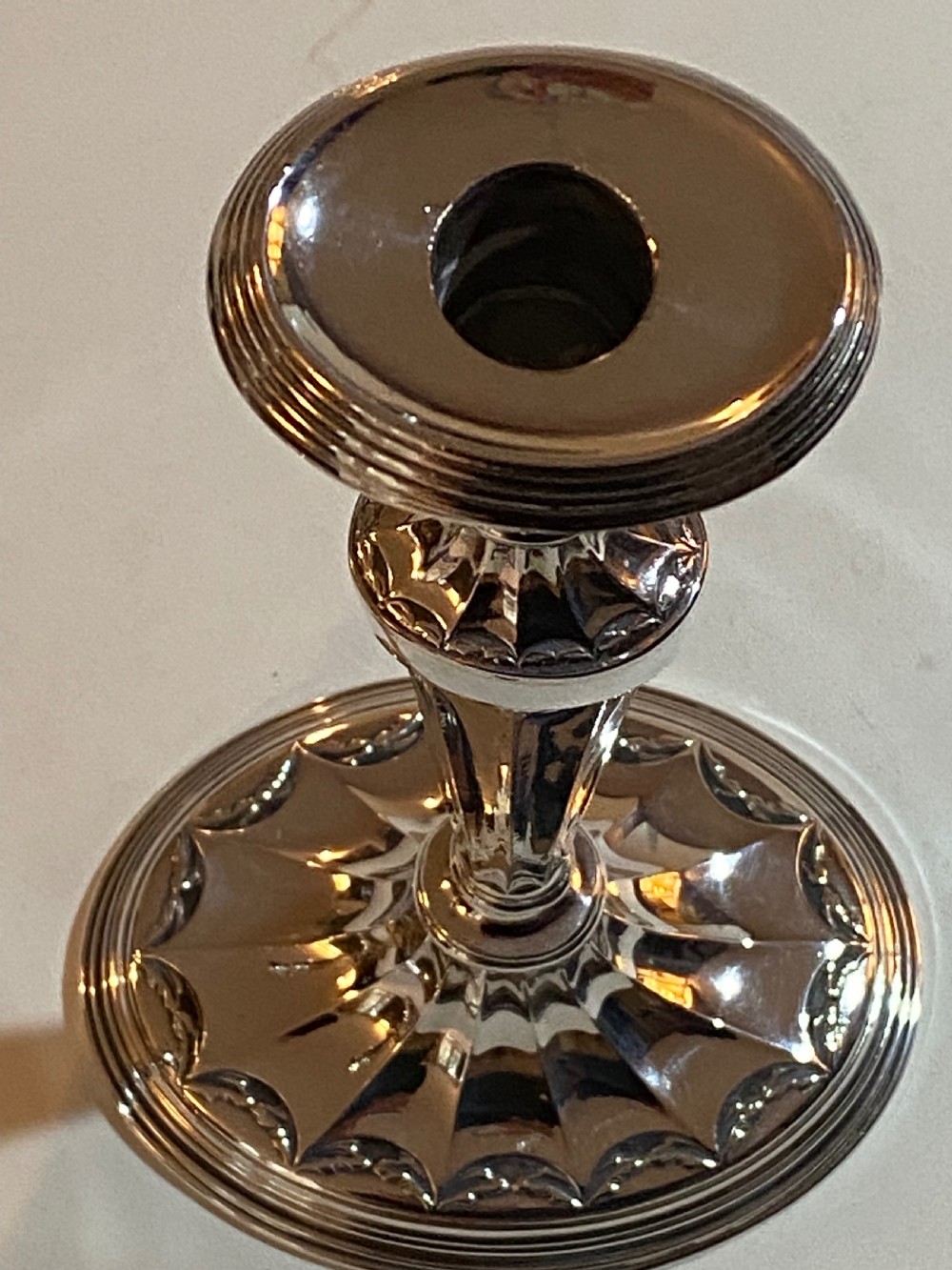 Pair of Silver Plated Candlesticks, 19th Century.
 View VI