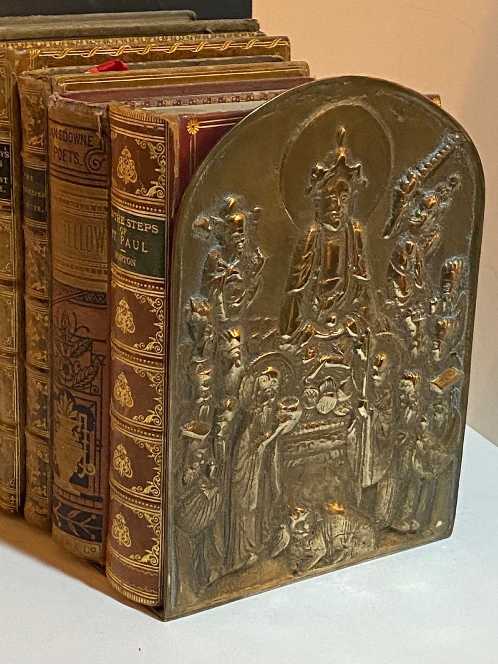 Antique Chinese Brass Bookends  View XIII
