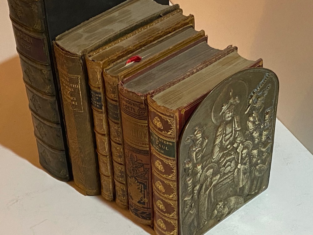 Antique Chinese Brass Bookends  View XIV
