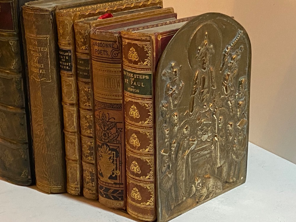 Antique Chinese Brass Bookends  View XV