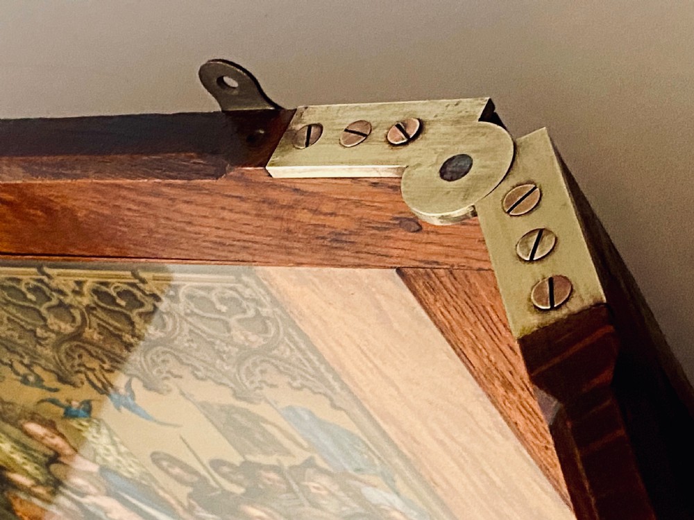 Religious Tryptic in Oak Frame View V