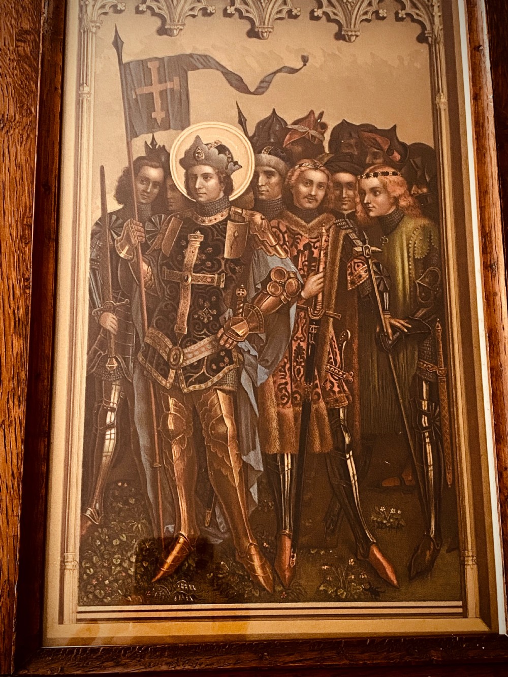 Religious Tryptic in Oak Frame View IX