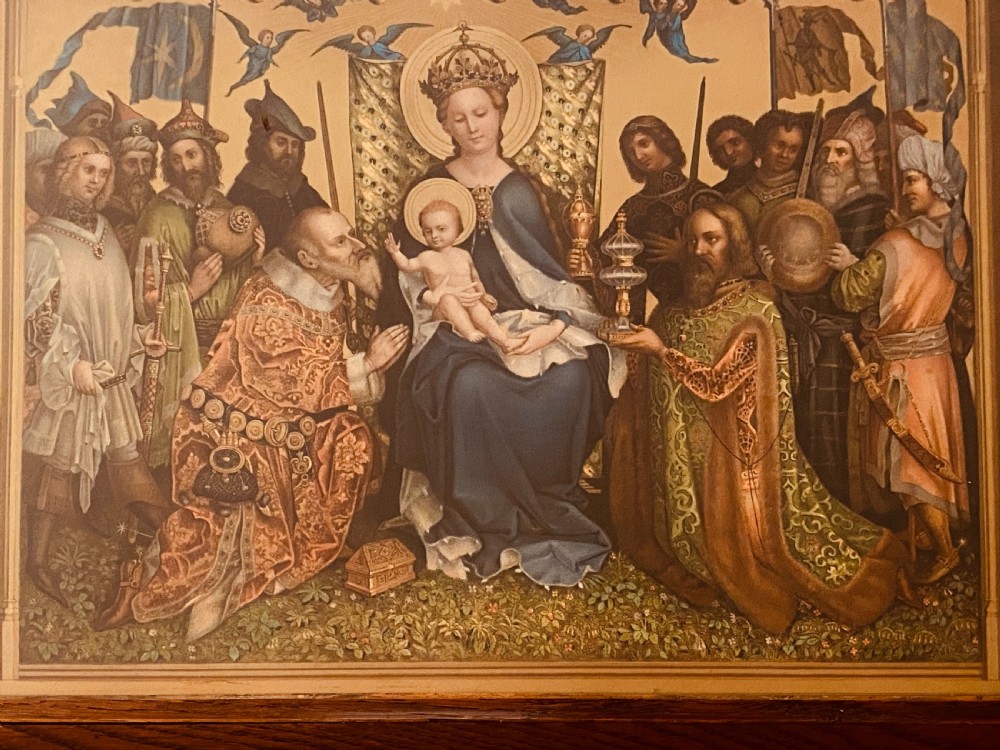 Religious Tryptic in Oak Frame View XII