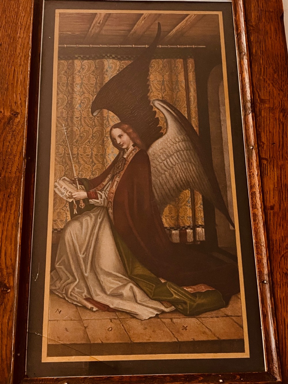 Religious Tryptic in Oak Frame View XIII