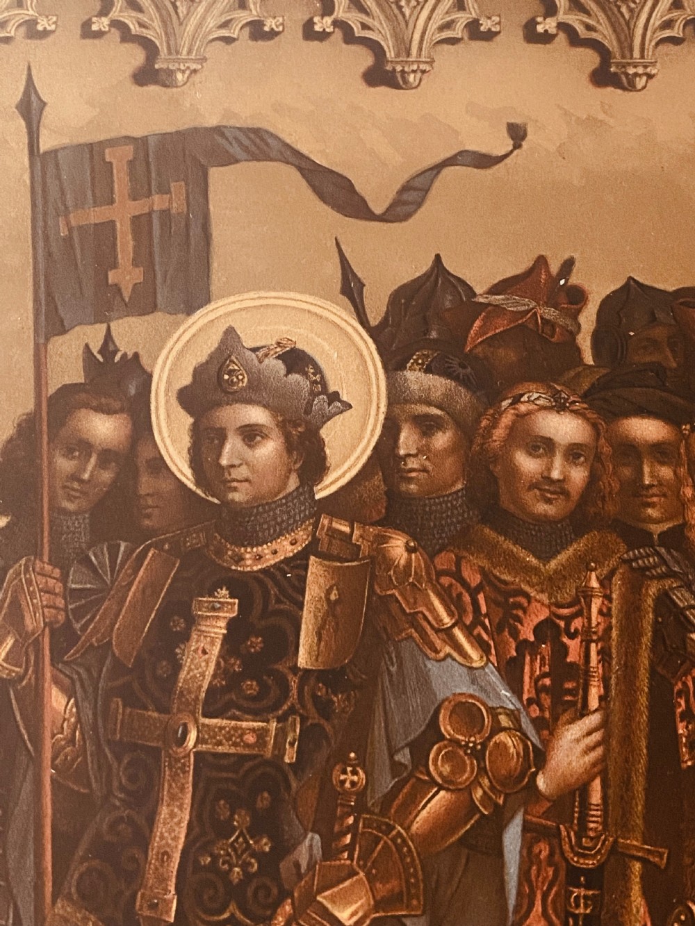 Religious Tryptic in Oak Frame View XVII