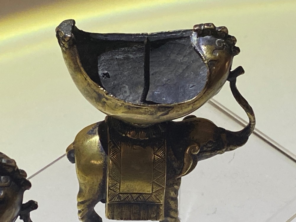 Pair of 19th Century Bronze Elephant Candle Holders View IV
