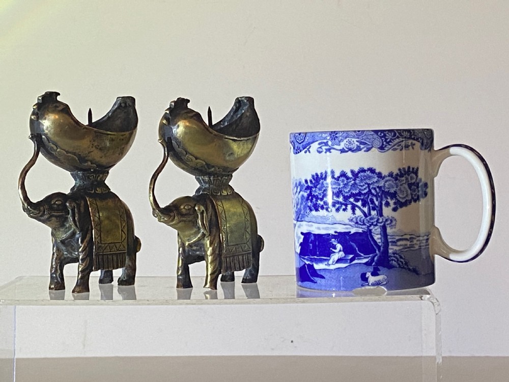 Pair of 19th Century Bronze Elephant Candle Holders View V