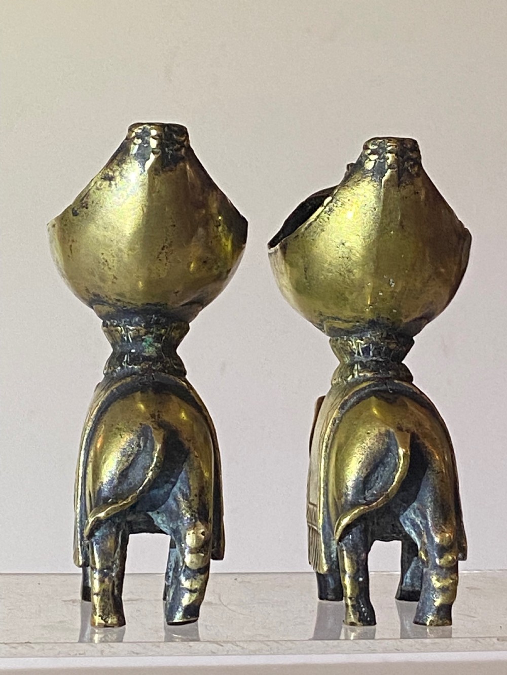 Pair of 19th Century Bronze Elephant Candle Holders View VI