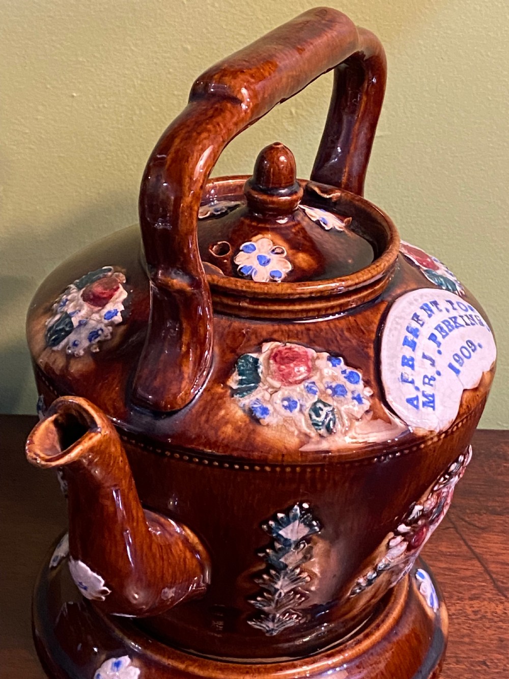 Measham Bargeware Teapot. 1909 View V