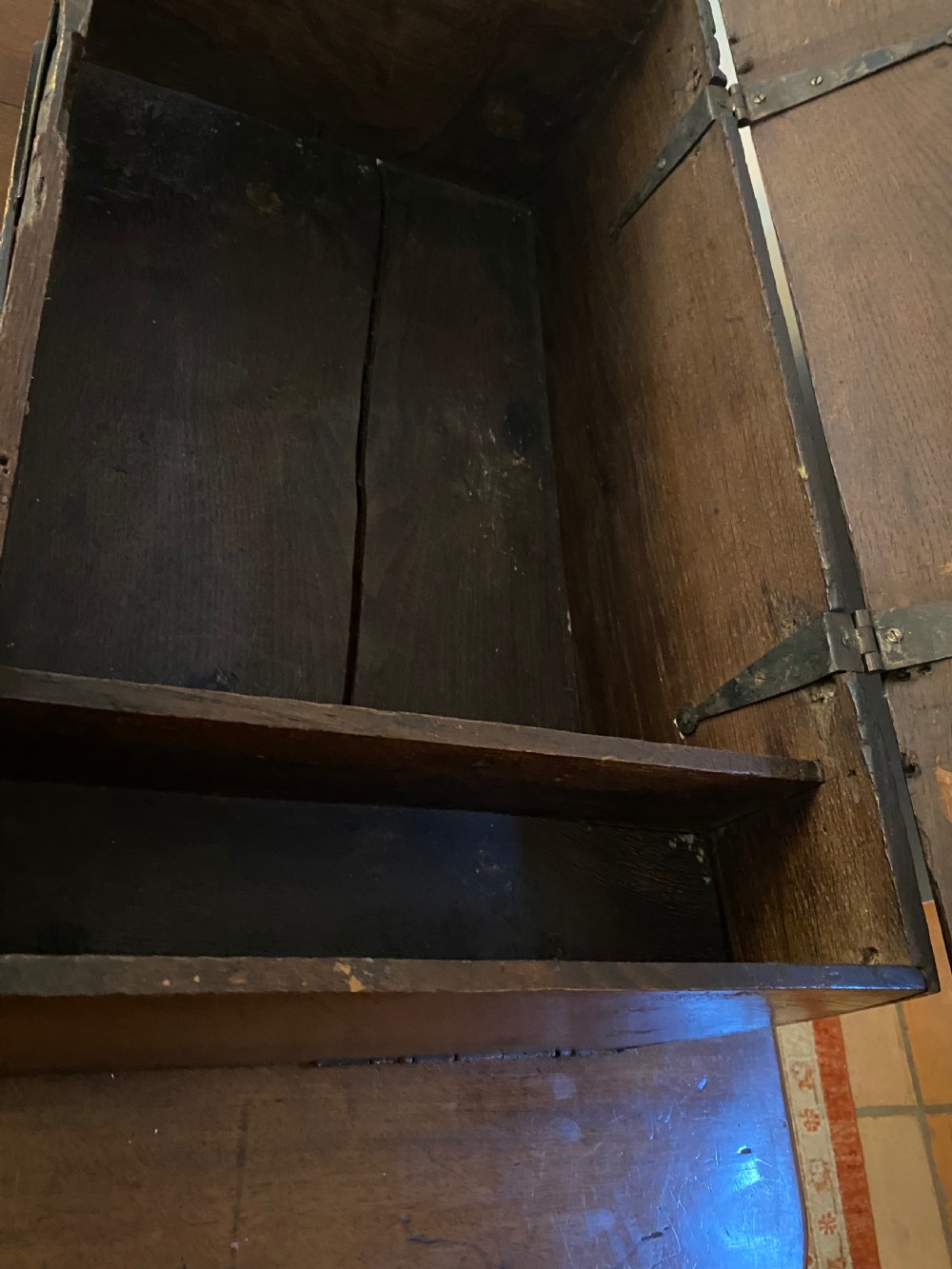 17th Century Carved Oak Bible Box View V