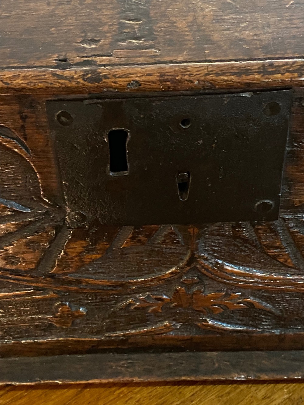 17th Century Carved Oak Bible Box View VIII