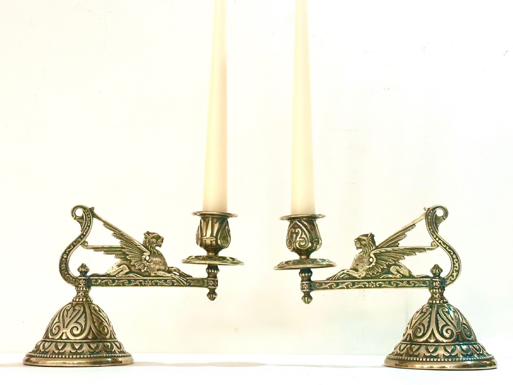 Pair of 19th Century Grand Tour Brass Candlesticks View II