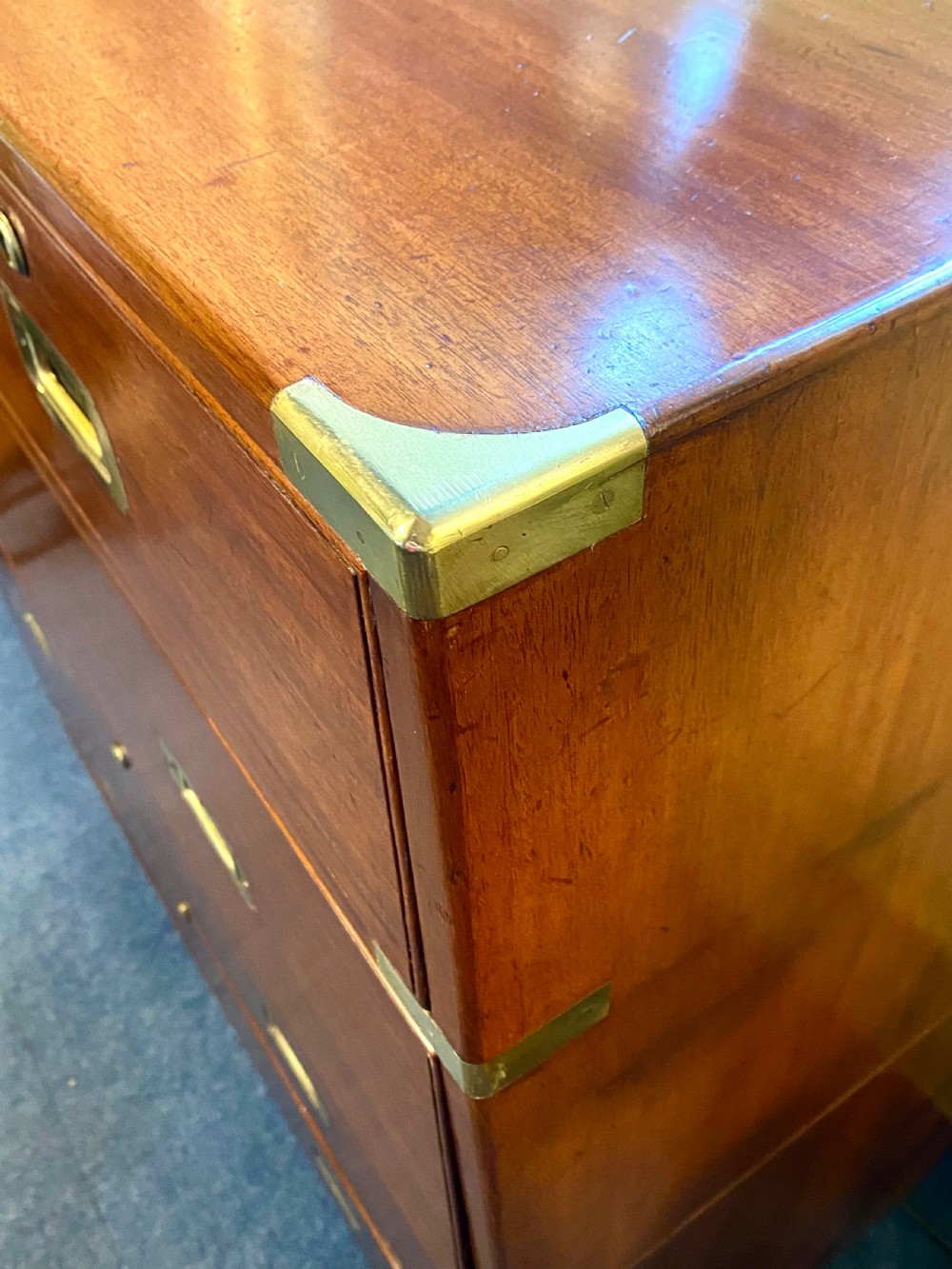 Antique Mahogany Campaign Chest View III