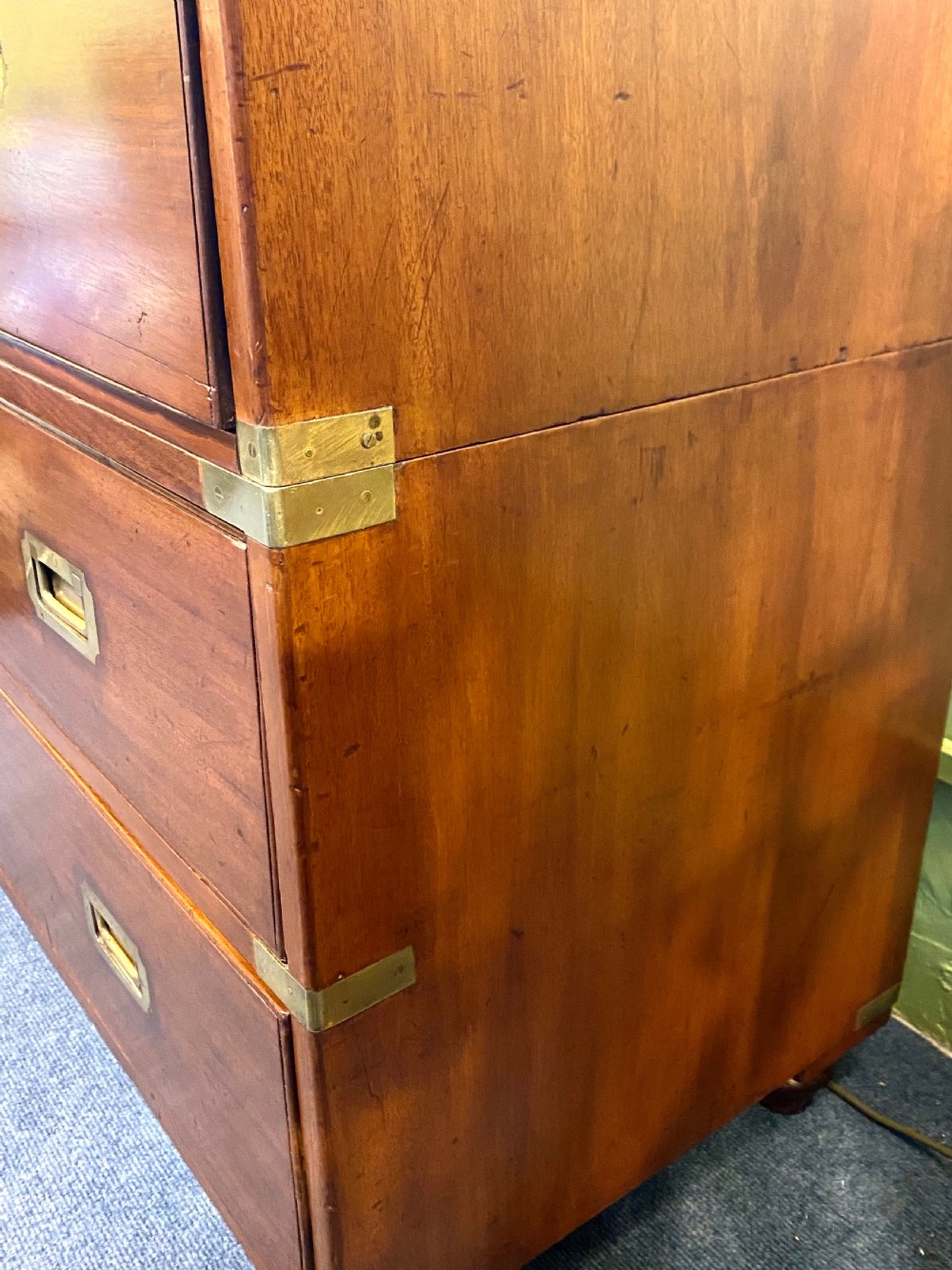 Antique Mahogany Campaign Chest View VI