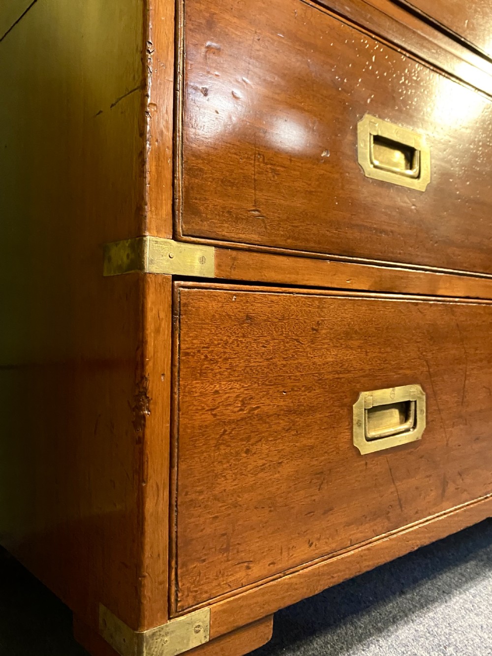 Antique Mahogany Campaign Chest View VII