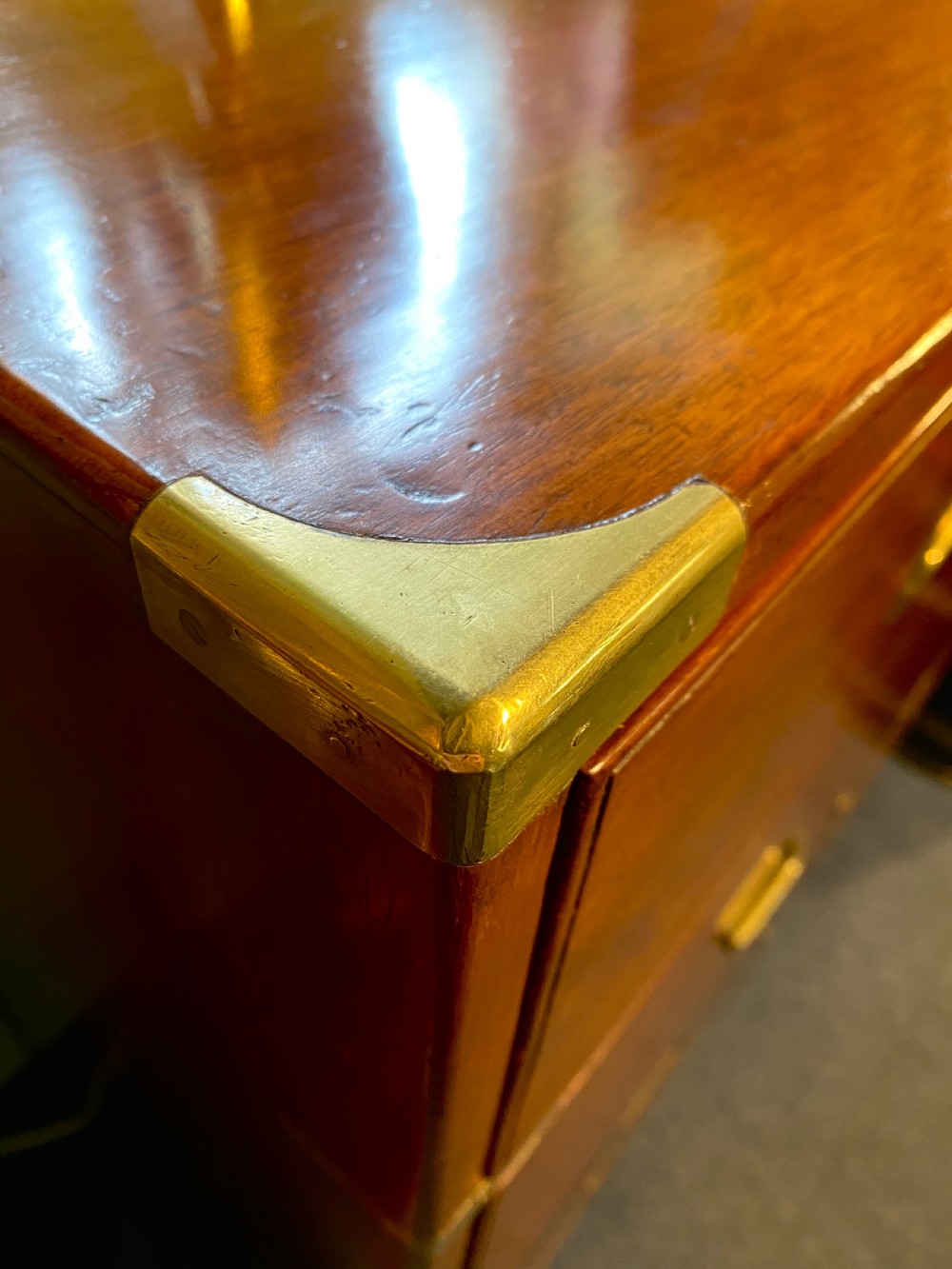 Antique Mahogany Campaign Chest View IX