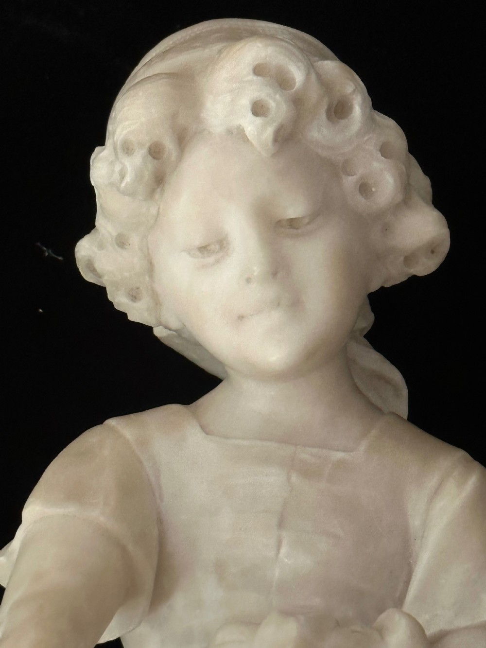 Antique Alabaster Figure of a Girl View VI