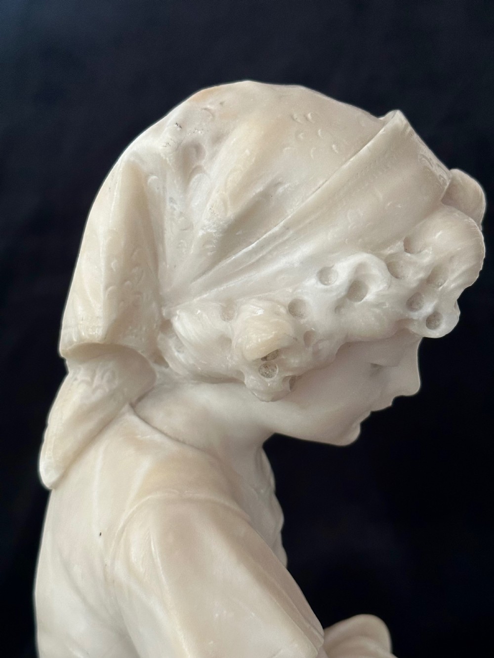 Antique Alabaster Figure of a Girl View X