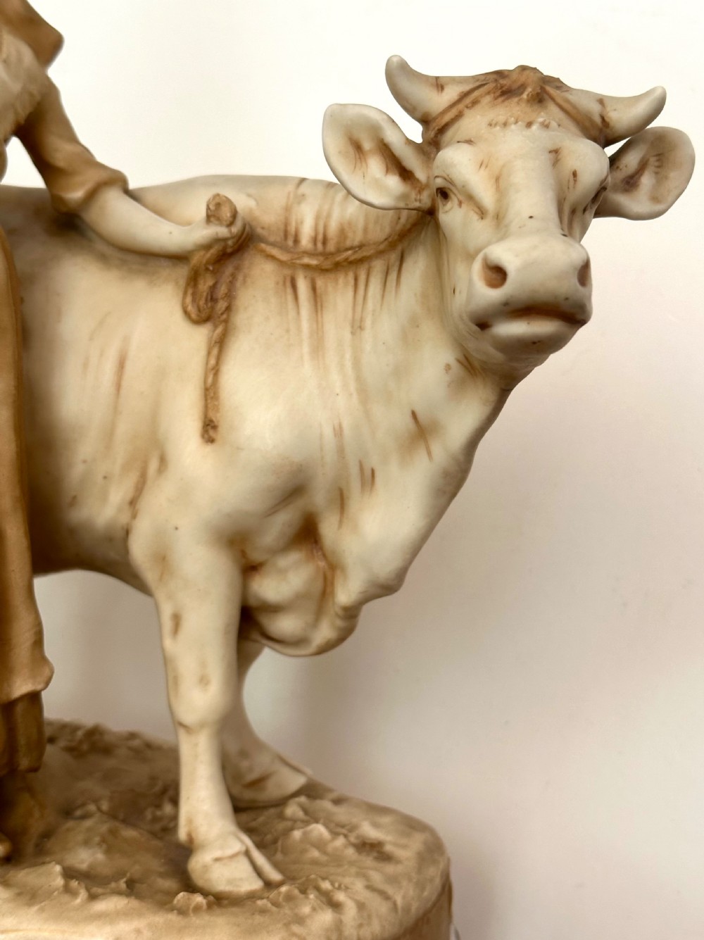 Royal Dux Cow with the Milkmaid View IV