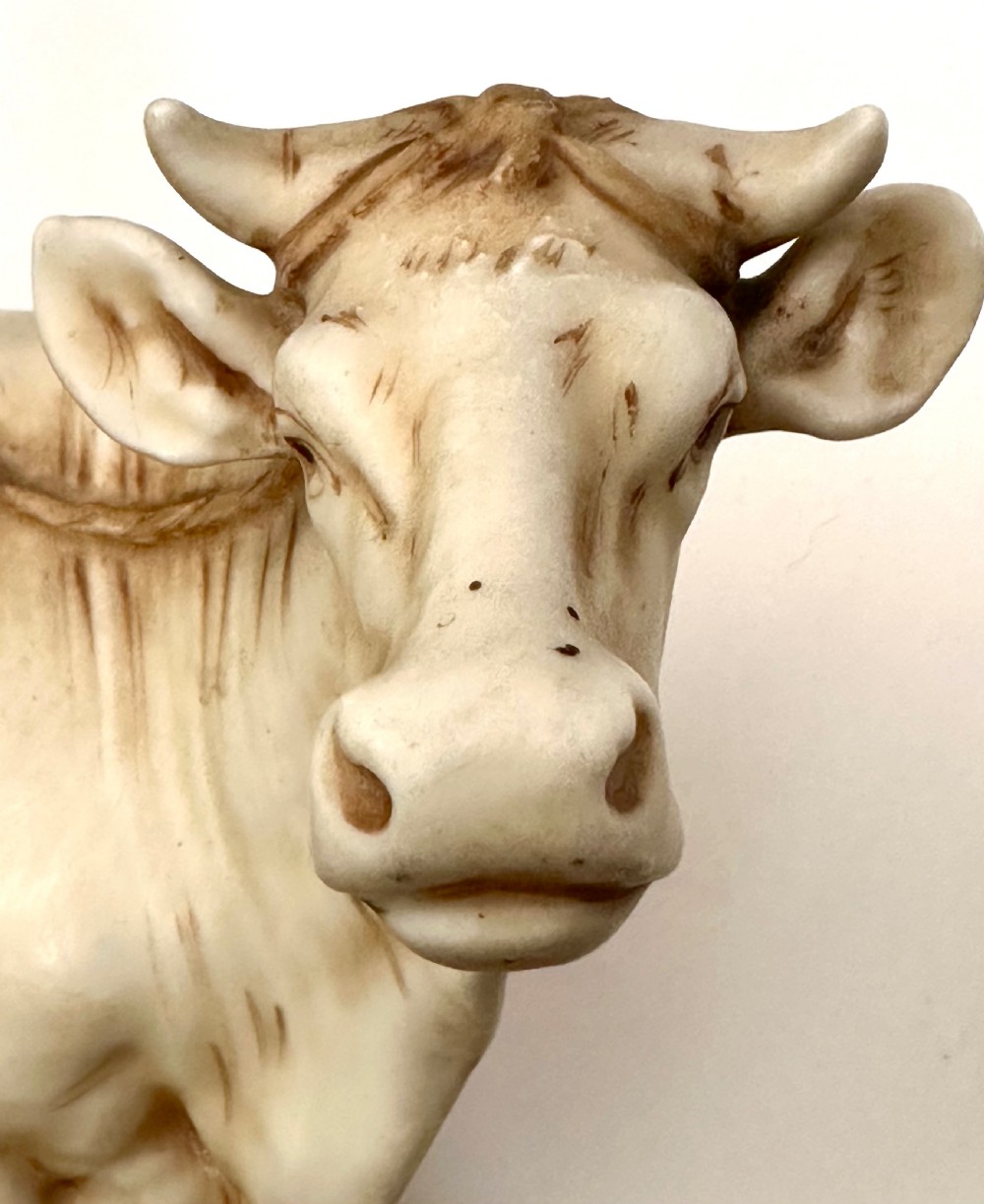 Royal Dux Cow with the Milkmaid View V