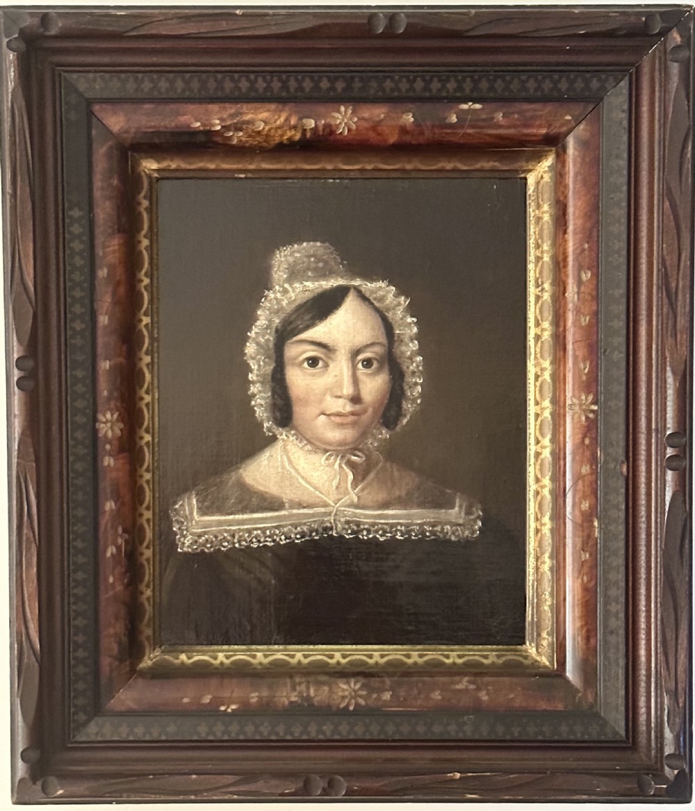 Antique Half Portrait in Decorative Frame