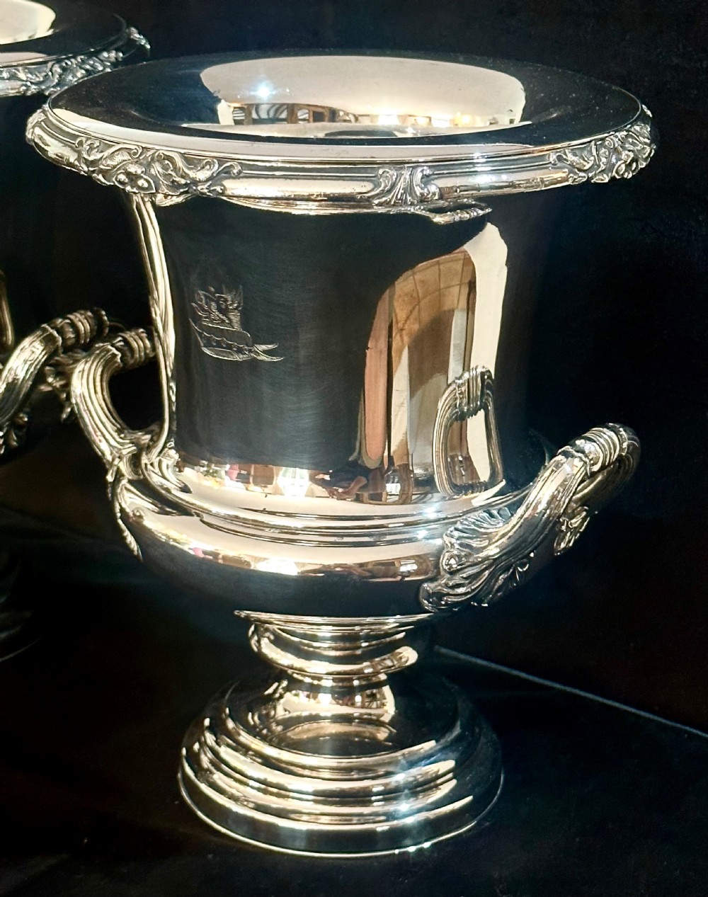 Pair of 19th Century Silver Plated Wine Coolers View III