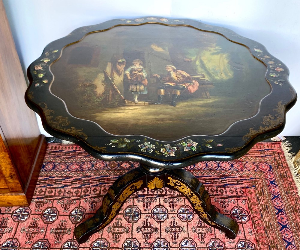 Polychrome Painted Tripod Tilt-Top Table  View II