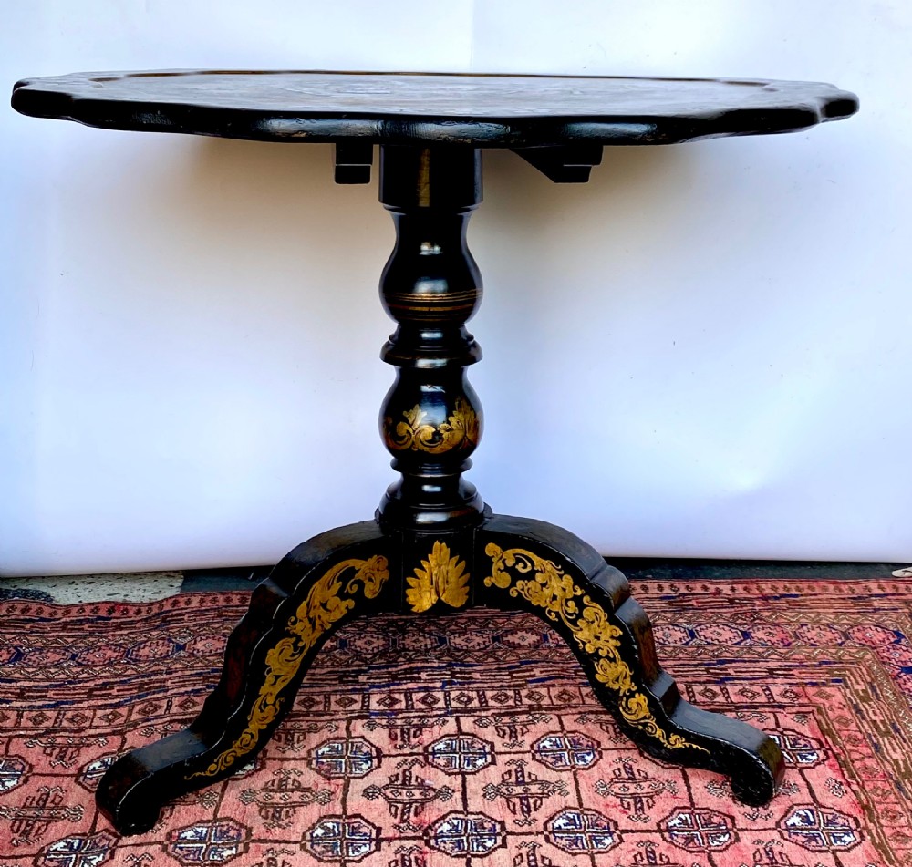 Polychrome Painted Tripod Tilt-Top Table  View VIII
