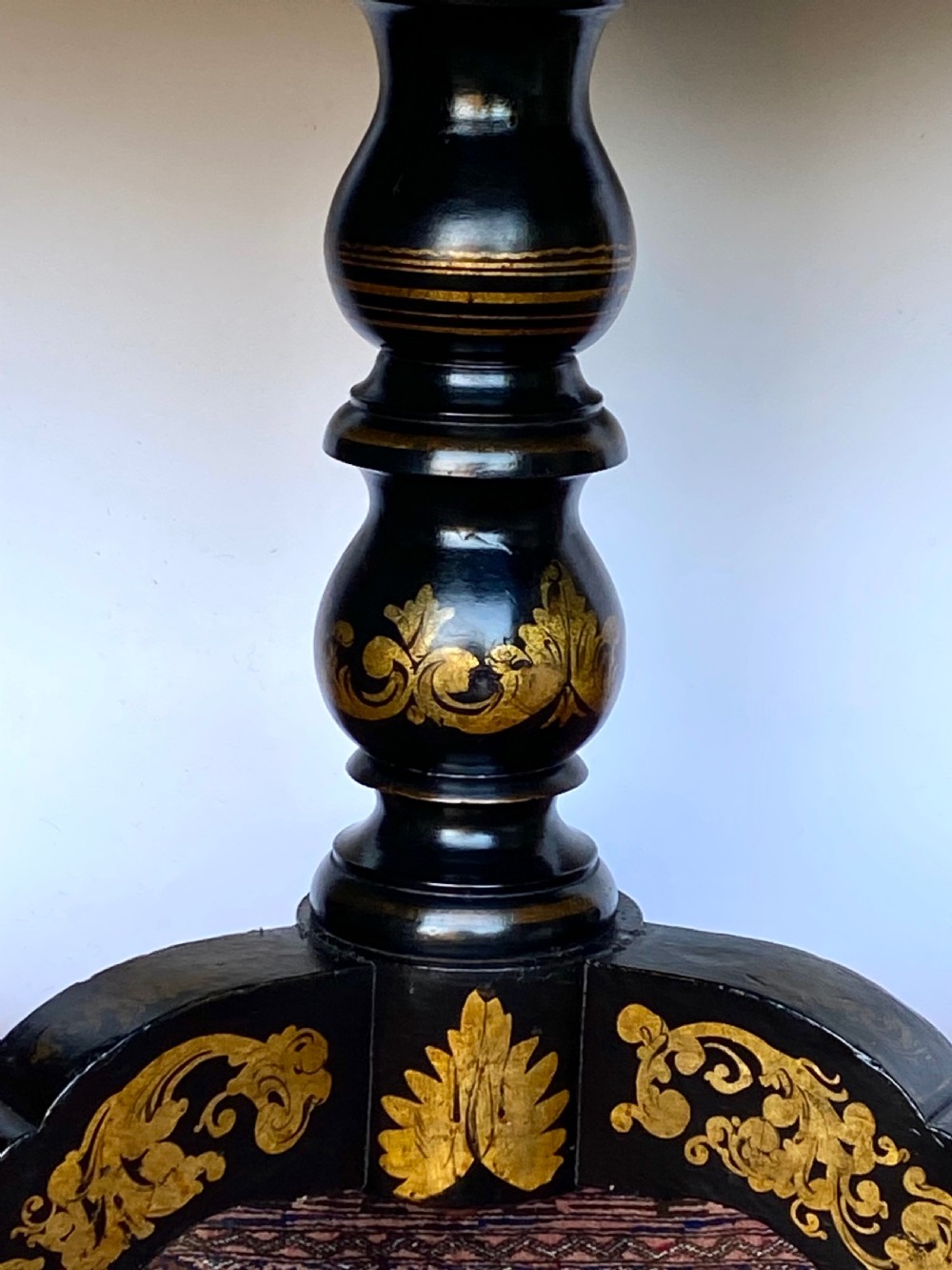 Polychrome Painted Tripod Tilt-Top Table  View IX