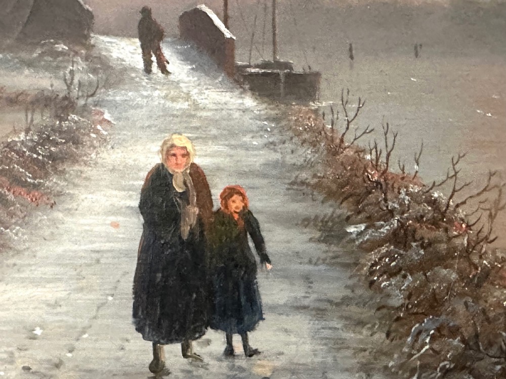 Dutch Winter Scene Oil on Canvas View VIII