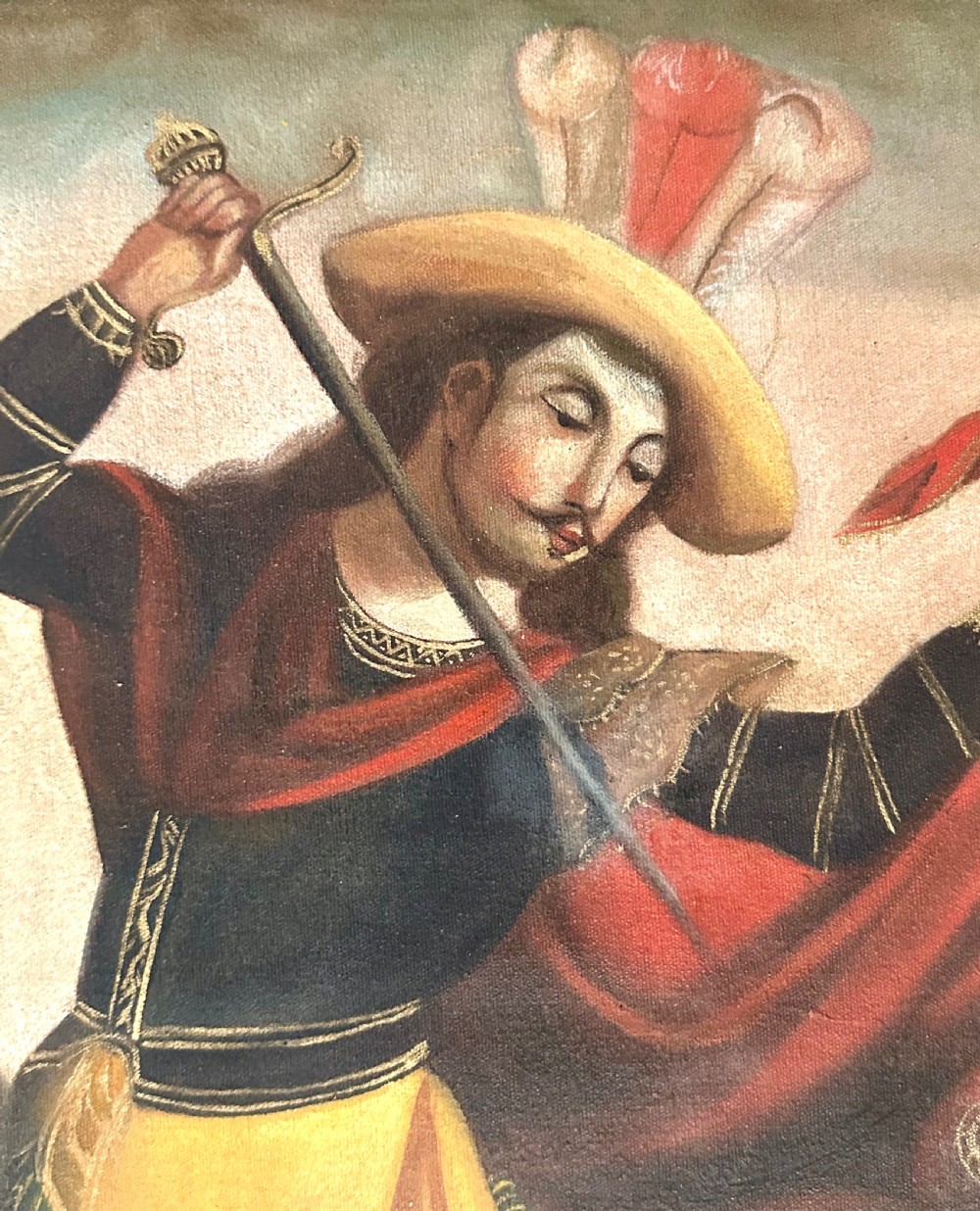 19th Century Cuzco School Oil on Canvas of Saint Martin of Tours View III