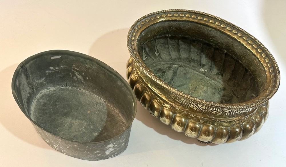 Regency Brass Wine Cooler or Jardinier View VI