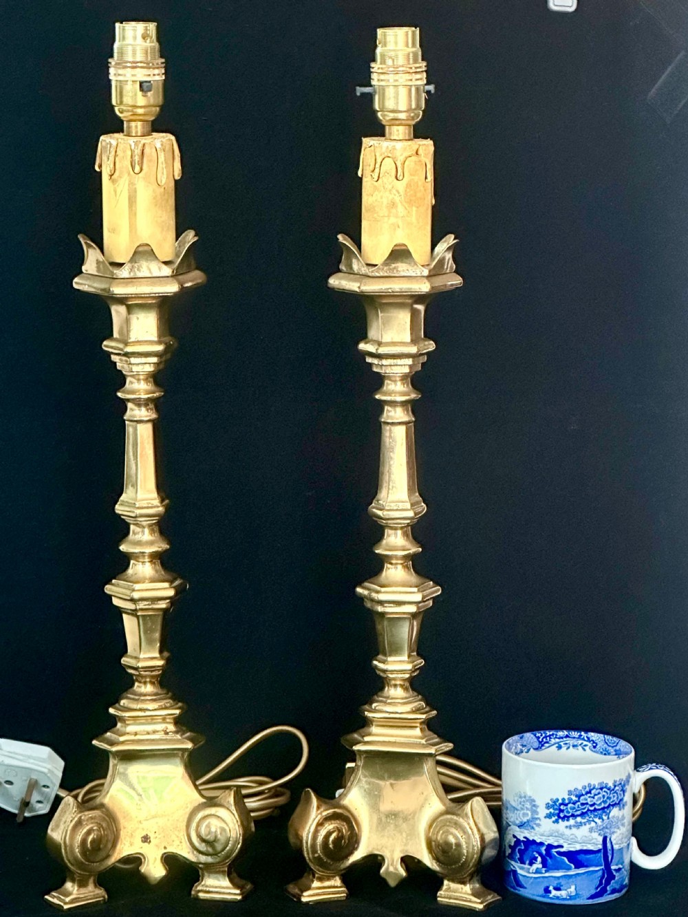 Pair Of Brass Ecclesiastical Lamp Bases View II