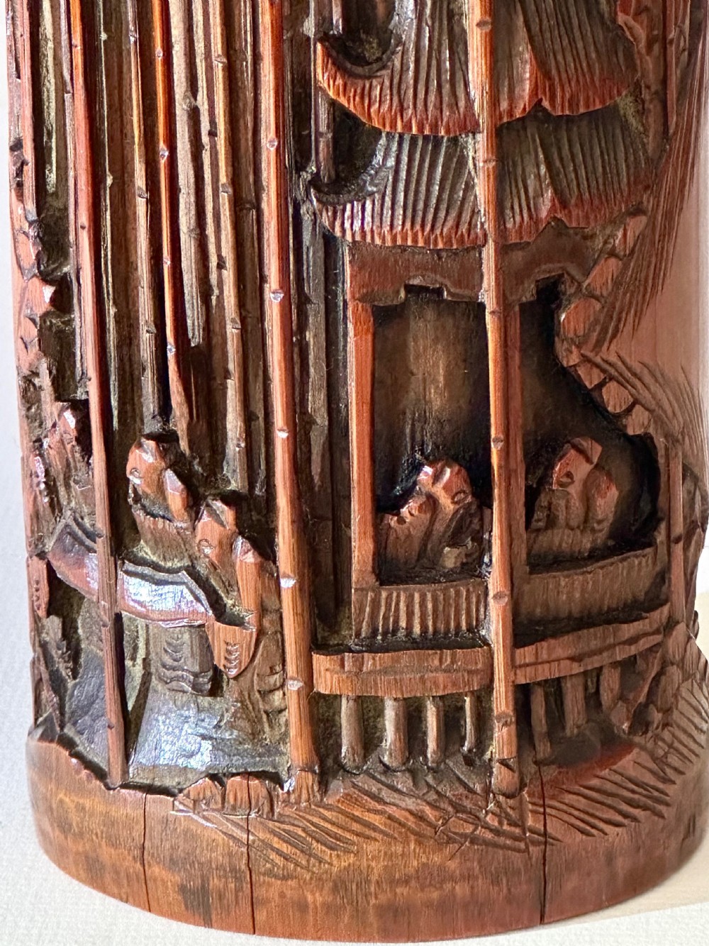 Pair of Chinese Bamboo Brush Pots View III
