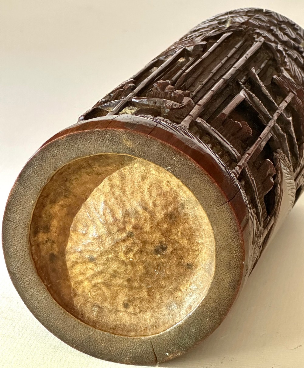 Pair of Chinese Bamboo Brush Pots View V