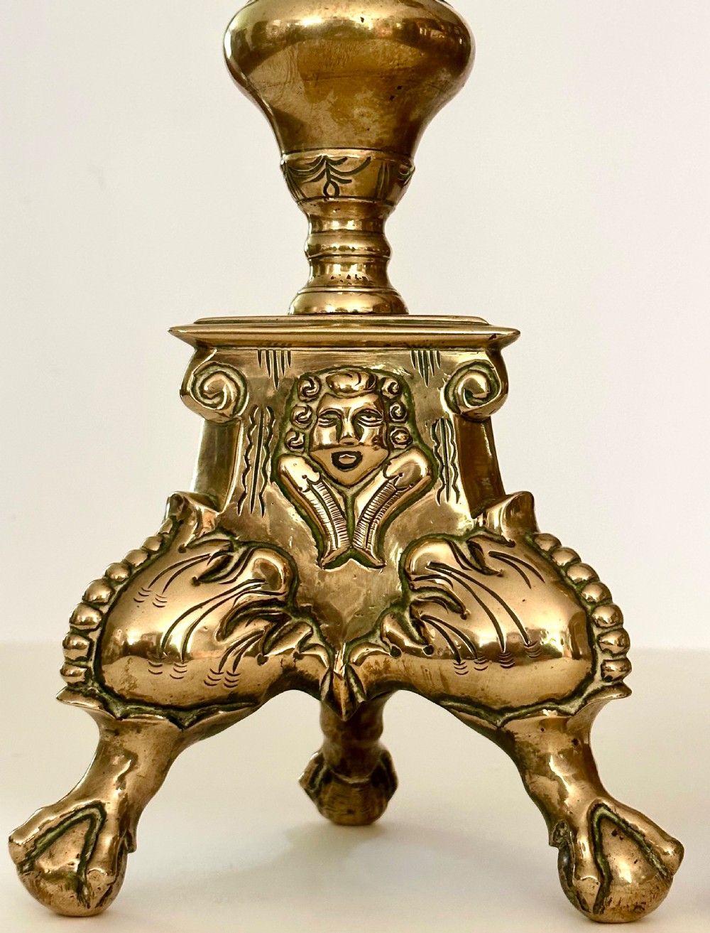 Pair of early 19th Century Brass Altar Sticks View IV