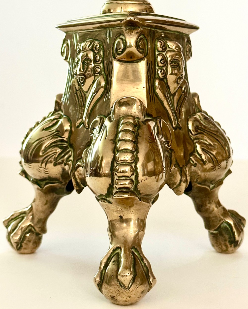 Pair of early 19th Century Brass Altar Sticks View V