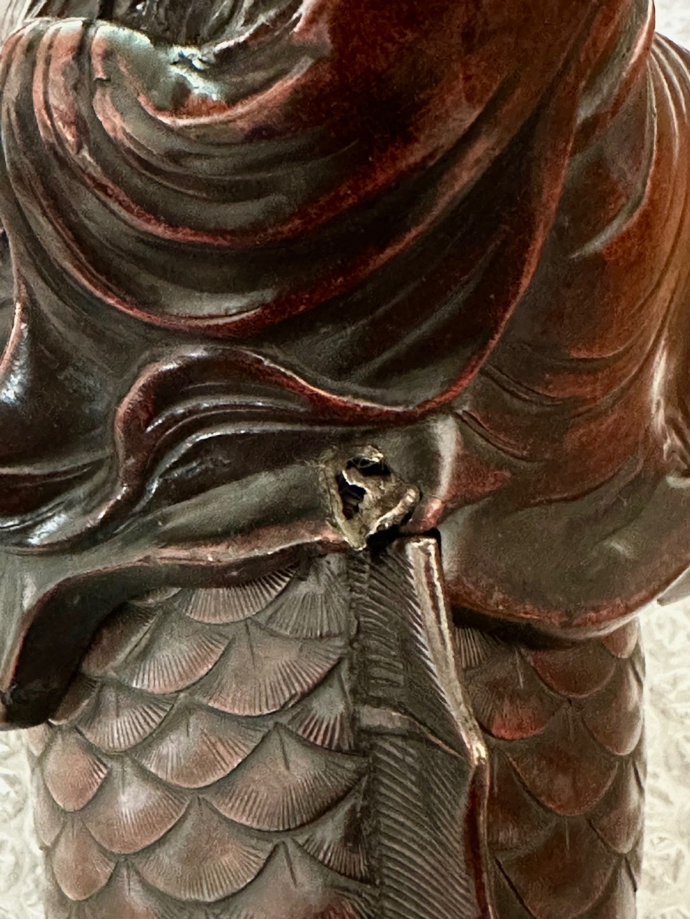 Bronze Japanese Koro in the form of a Carp View XX