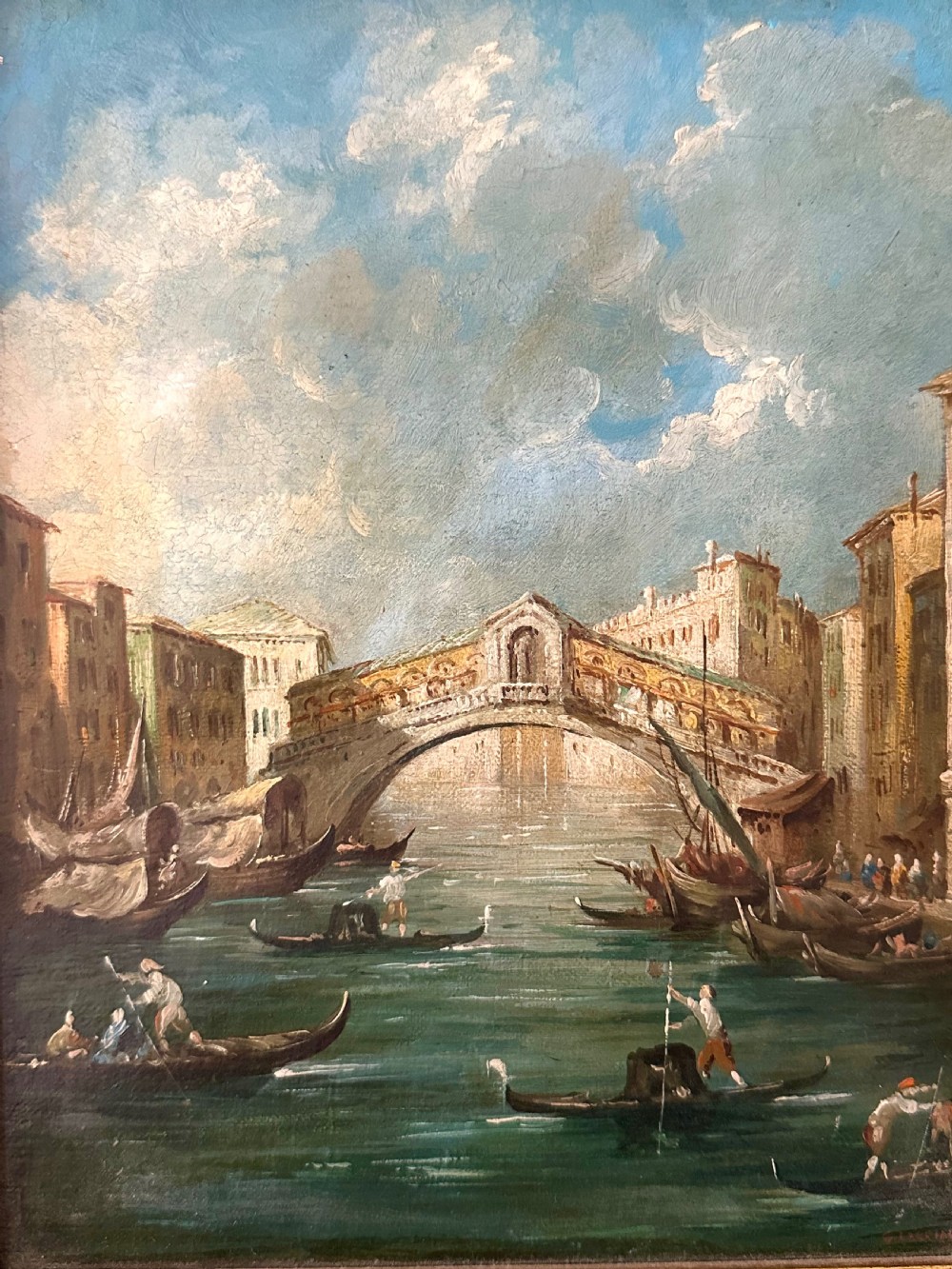 Pair of Grand Tour Oils on Canvas depicting Venetian Scenes View II
