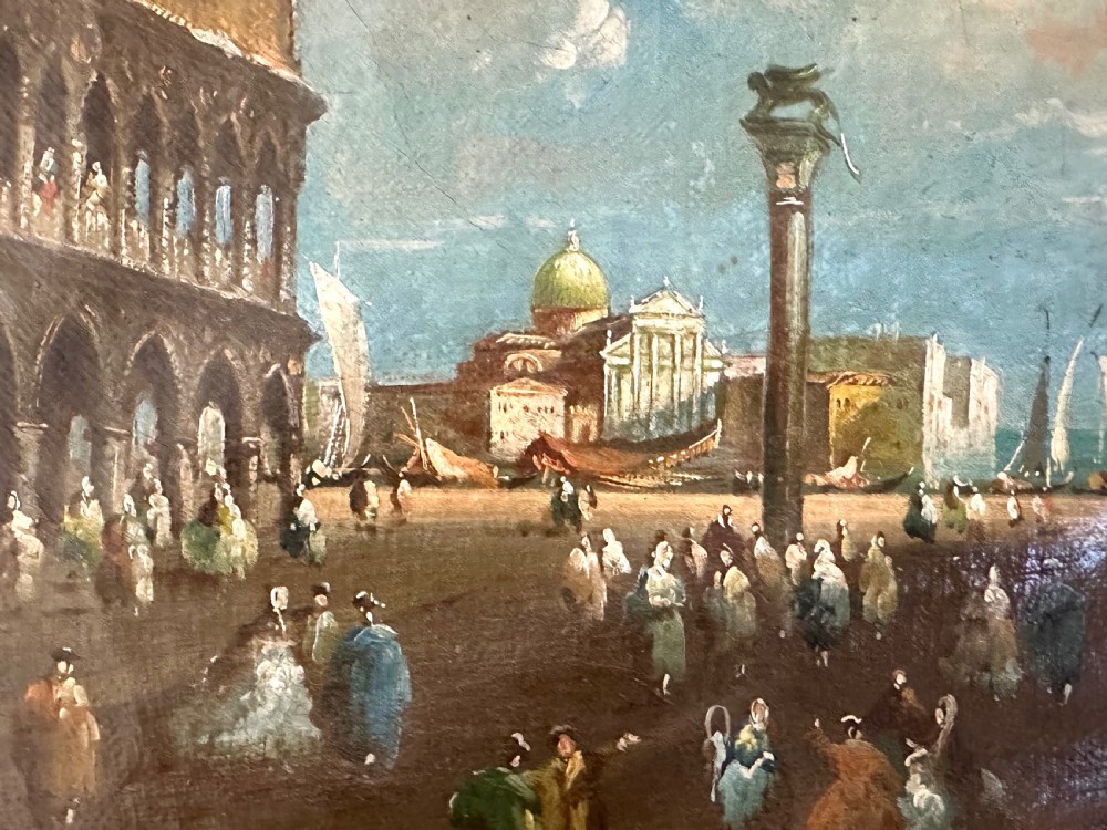Pair of Grand Tour Oils on Canvas depicting Venetian Scenes View VII