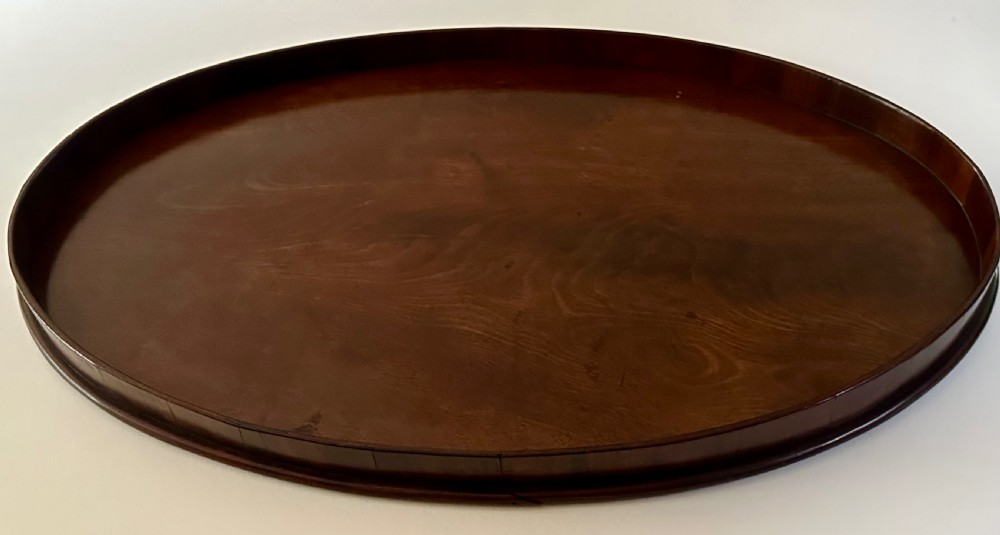 George III Mahogany Oval Gallery Tray
