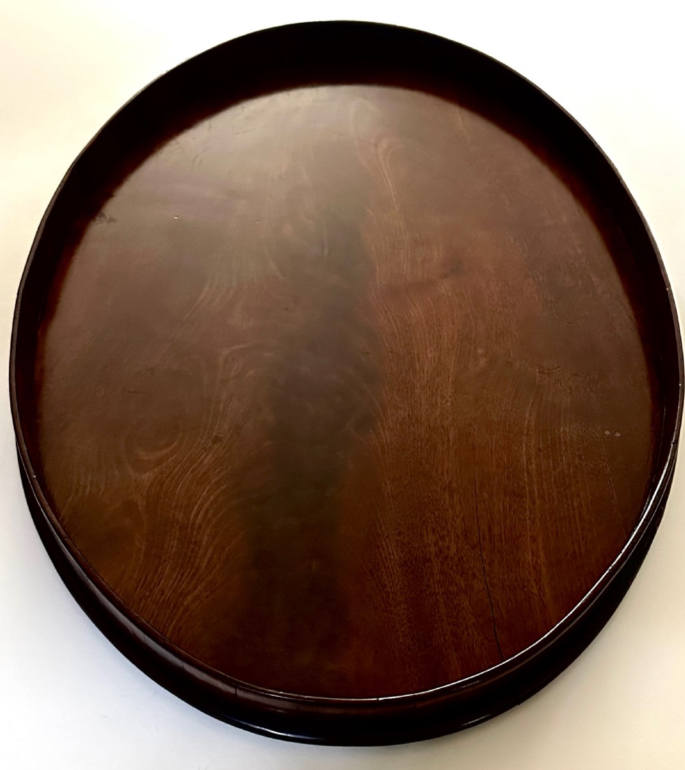 George III Mahogany Oval Gallery Tray View II