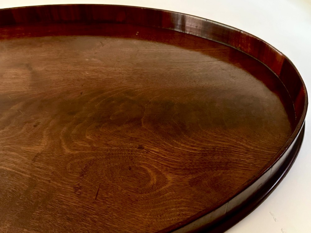 George III Mahogany Oval Gallery Tray View V
