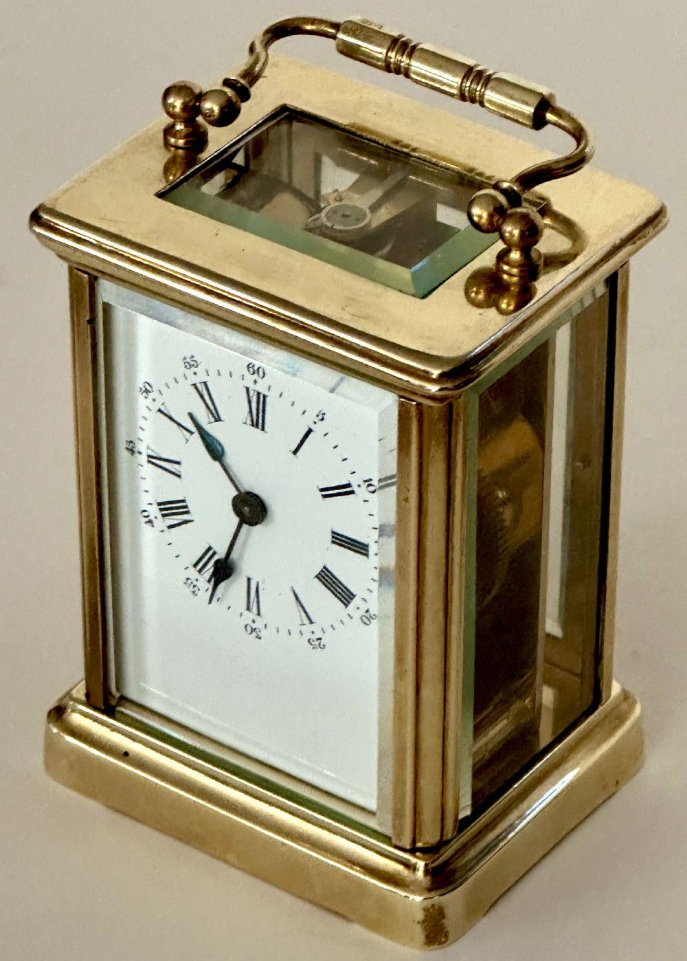 French Brass Carriage Clock with Case