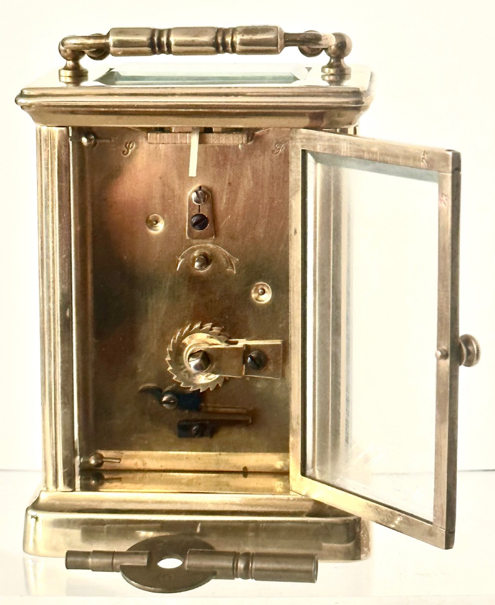 French Brass Carriage Clock with Case View IV